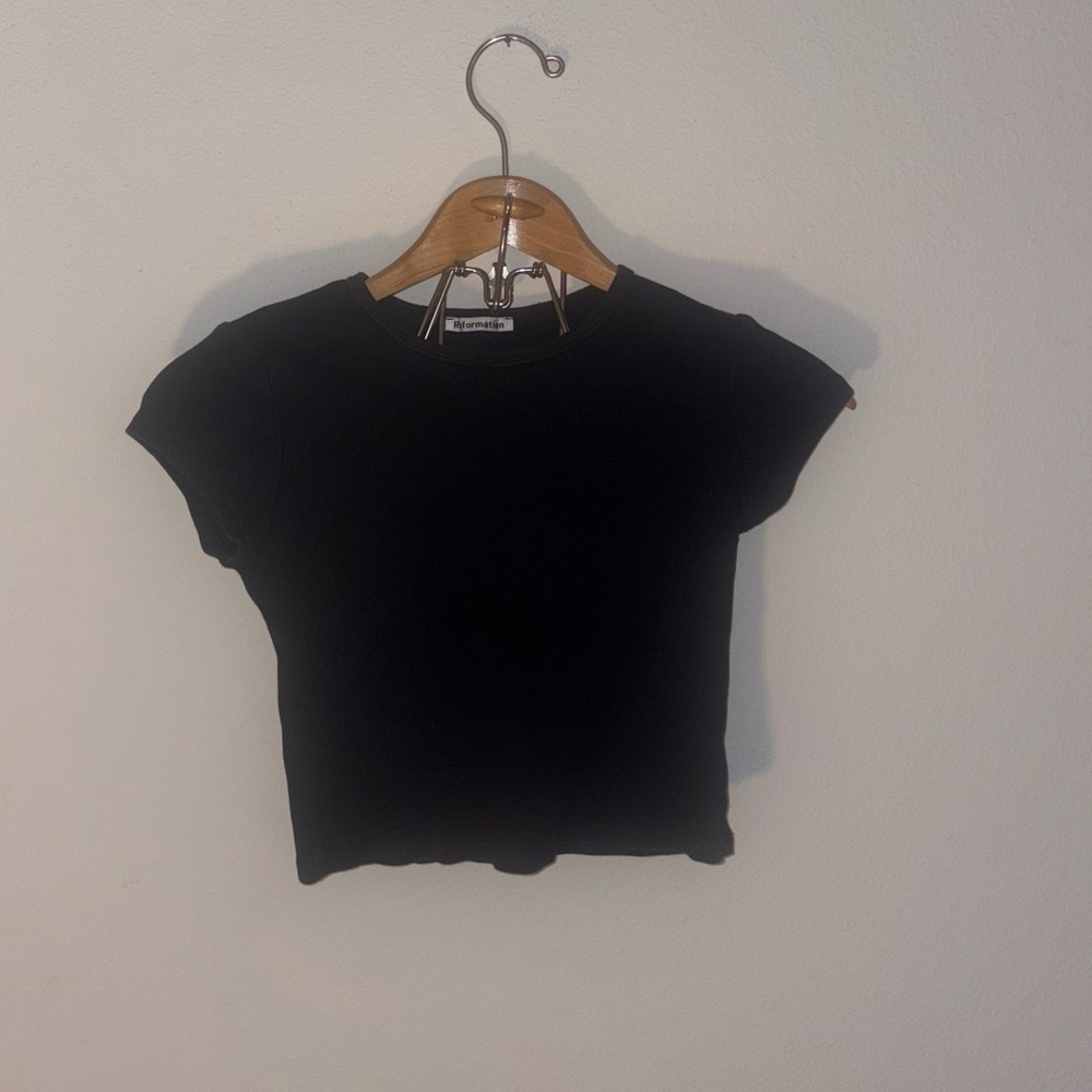 Reformation Black Short Sleeve Tee